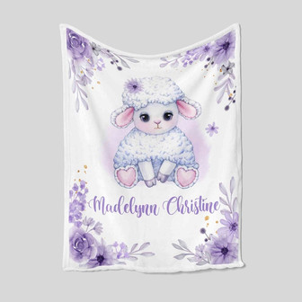 Personalized Sheep Blanket, Custom Baby Blanket, Custom Name Blanket, Family Blanket, Blanket For Baby Girls, Gift Blanket For Christmas - Thegiftio UK