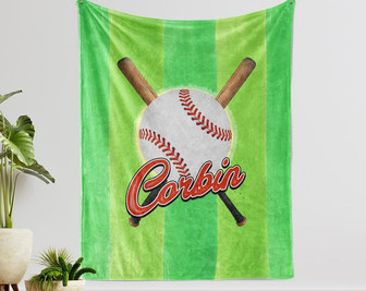 Personalized Sports Blankets, Custom Baseball Blanket with Names, Blanket For Gift, Blanket for baseball player, Sport Lover Blanket. - Thegiftio UK