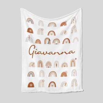 Rainbow Blanket, Personalized Baby Blanket, Custom Name Blanket, Baby Blanket, Custom Made Blanket, Family Blanket, Gift Blanket For Kid - Thegiftio