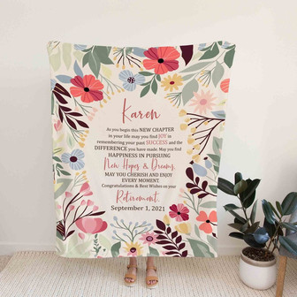 Retirement Blanket, Personalized Name Blanket, Blanket For Gifts - Thegiftio UK