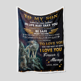 To My Son Blanket, Blanket For Son, Wolf Blanket, Family Throw Blanket, Christmas Blanket, Blanket For Gift - Thegiftio UK