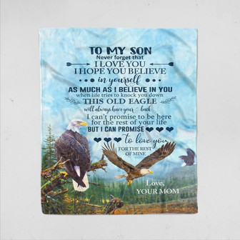 To My Son Blanket, To My Son Eagle Fleece Blanket, Eagle Blanket, Gifts For Mom From Son, Gift For Birthday, Gift for Son - Thegiftio UK