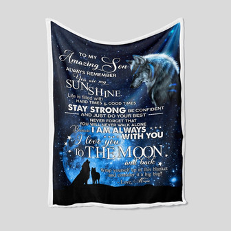 To My Son Blanket, Blanket For Son, Wolf Blanket, Family Throw Blanket, Christmas Blanket, Blanket For Gift - Thegiftio UK