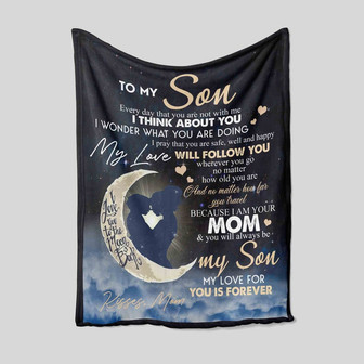 To My Son Blanket, I Love You To The Moon & Back Blanket, Sky Blanket, Custom Name Blanket, Family Blanket - Thegiftio UK