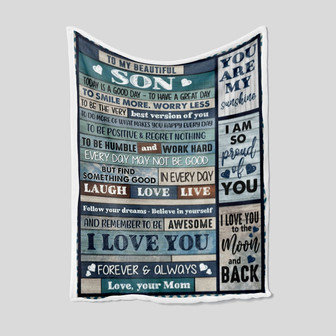 To My Son Blanket, Personalized Name Blanket, Family Blanket, Blanket For Boys And Girls, Blanket For Gifts - Thegiftio UK