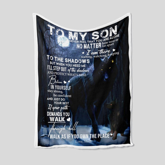 To My Son Blanket, Wolves Blanket, Blanket For Son, Family Throw Blanket, Christmas Blanket, Blanket For Gift - Thegiftio UK