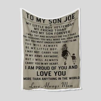 To My Son Blanket, Mother and Son Blanket, Family Blanket, Mother Fleece Blanket, Blanket For Sons - Blankets for Boys, Gift Blanket - Thegiftio UK