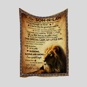 To My Son-In-Law, Lion Blanket, Blanket For Son, Family Throw Blanket, Blankets For Gift, Christmas Blanket - Thegiftio UK