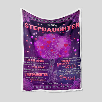 To My Stepdaughter Blanket, Personalized Name Blanket, Family Throw Blanket, Blankets For Girl, Blanket For Gift, Christmas Blanket - Thegiftio UK