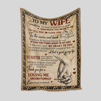 To My Wife Blanket, Hand Blanket, Love Blanket, Heart Blanket, Custom Name Blanket, Family Blanket, Gift Blanket - Thegiftio UK