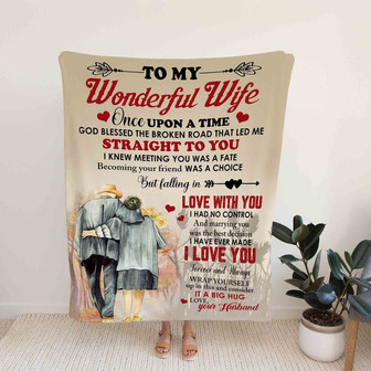 To My Wonderful Wife Blanket, Couple Blanket, Custom Name Blanket, Family Blanket, Blanket For Gift - Thegiftio UK