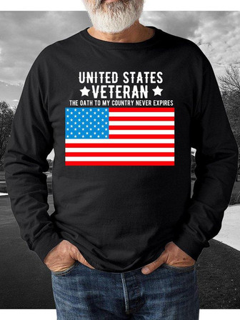 American Veteran Print Men's Sweatshirt - Thegiftio UK