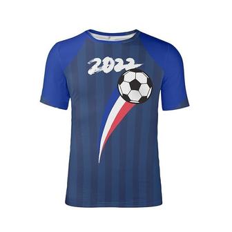 Men's T Shirt Tee Football Graphic Prints Crew Neck Blue 3d Print World Cup 2022 France Outdoor Street Short Sleeve Print Clothing Apparel Sports Designer Casual / Summer - Seseable