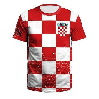 Men's T Shirt Tee Lattice Graphic Prints Tartan Crew Neck Red 3d Print World Cup 2022 Croatia Outdoor Street Short Sleeve Print Clothing Apparel Sports Designer Casual / Summer - Seseable