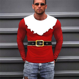 Men's Unisex T Shirt Tee Graphic Prints Crew Neck Red Long Sleeve 3d Print Outdoor Christmas Print Tops Basic Sports Designer Casual - Thegiftio UK