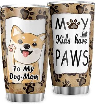 20oz Stainless Steel Tumbler With Lid Dog Paws Mom Gift Idea From Daughter Vacuum Insulated Car Coffee Mug Double Walled Gift Tumblers - Thegiftio