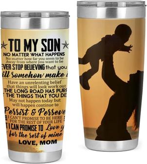Gift From Mom No Matter What Happens Away Stainless Steel Vacuum Insulated Travel Tumbler 20oz For Ice Drink, Hot Beverage - Thegiftio UK