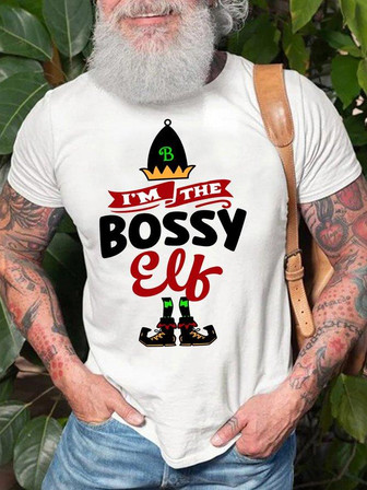 I‘m The Bossy Elf Men's Christmas T-shirt - Thegiftio UK