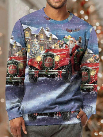 Men Merry Christmas Santa Casual Sweatshirt - Thegiftio UK
