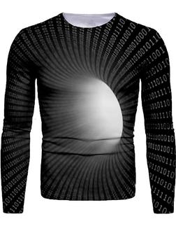 Men's T Shirt Tee 3d Print Graphic Abstract 3d Round Neck Daily Print Long Sleeve Tops Black Blue Yellow - Thegiftio UK