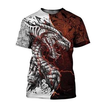 Men's T Shirt Tee Dragon Graphic Prints Crew Neck Red 3d Print Outdoor Street Short Sleeve Print Clothing Apparel Sports Designer Casual / Summer - Seseable