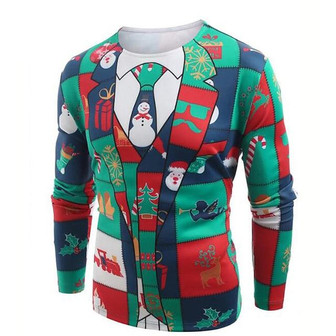 Men's Unisex T Shirt Tee Graphic Prints Snowflake Crew Neck Green Long Sleeve 3d Print Outdoor Christmas Print Tops Basic Sports Designer Casual - Thegiftio UK