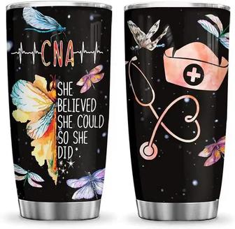 Nurse Life She Believes She Could So She Did Tumbler Nurse Inspiration Tumbler Stainless Steel Tumbler Cup 20oz Tumblers Gift For Nurse Mom On Birthday Thanksgiving Xmas Anniversary Graduation Day - Thegiftio UK