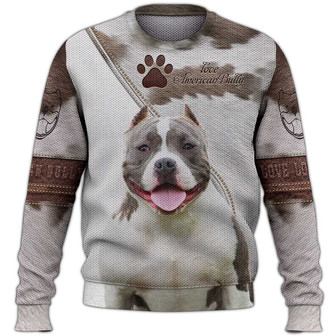 American Bully Sweater, Dog Sweater For Humans Christmas Sweater 3D Print Crewneck Men Women Sweater, Men Women 3D Print Sweater - Thegiftio UK