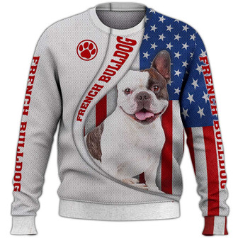American French Bulldog Sweater, French Bulldog Sweater, Dog Sweater For Humans Christmas Sweater 3D Print Crewneck Men Women Sweater, Men Women 3D Print Sweater - Thegiftio UK