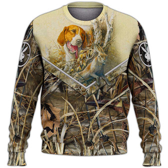 Beagle Hunting Rabbit Sweater, Beagle Sweater, Dog Sweater For Humans Christmas Sweater 3D Print Crewneck Men Women Sweater, Men Women 3D Print Sweater - Thegiftio UK