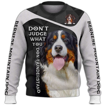 Bernese Mountain Dog Sweater, Dog Sweater For Humans Christmas Sweater 3D Print Crewneck Men Women Sweater, Men Women 3D Print Sweater - Thegiftio UK