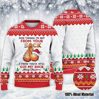 Bonus Dad Step Dad Ugly Christmas Sweater, Bonus Dad StepDad Gifts Christmas Sweater, Woolen Sweater, Wool Knit Sweater, Men Women 3D Print Sweater - Thegiftio UK