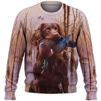 Boykin Spaniel Duck Hunting Sweater, Dog Sweater For Humans Christmas Sweater 3D Print Crewneck Men Women Sweater, Men Women 3D Print Sweater - Thegiftio UK