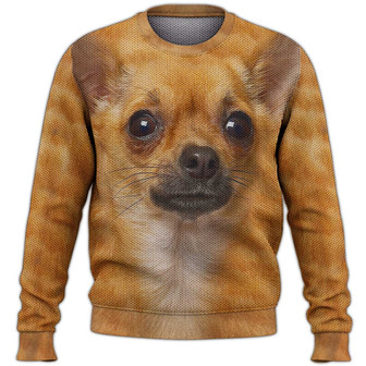 Chihuahua Sweater, Dog Sweater For Humans Christmas Sweater 3D Print Crewneck Men Women Sweater, Men Women 3D Print Sweater - Thegiftio UK