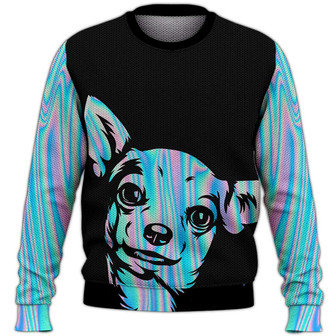 Chihuahua Never Walk Alone Sweater, Chihuahua Sweater, Dog Sweater For Humans Christmas Sweater 3D Print Crewneck Men Women Sweater, Men Women 3D Print Sweater - Thegiftio UK