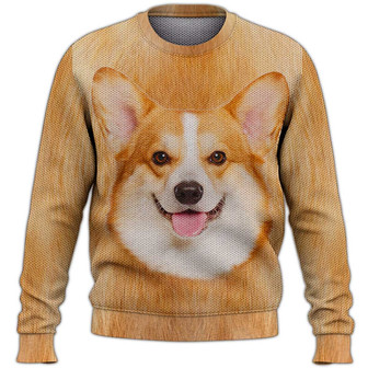Corgi Sweater, Dog Sweater For Humans Christmas Sweater 3D Print Crewneck Men Women Sweater, Men Women 3D Print Sweater - Thegiftio UK