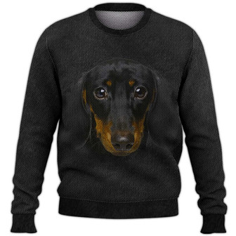 Dachshund Sweater, Dog Sweater For Humans Christmas Sweater 3D Print Crewneck Men Women Sweater, Men Women 3D Print Sweater - Thegiftio UK