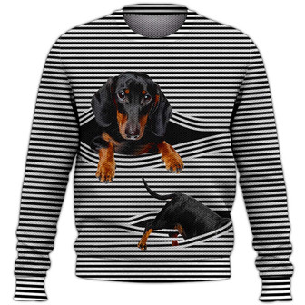 Dachshund Sweater, Dog Sweater For Humans Christmas Sweater 3D Print Crewneck Men Women Sweater, Men Women 3D Print Sweater - Thegiftio UK