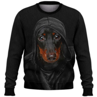 Dachshund Sweater, Dog Sweater For Humans Christmas Sweater 3D Print Crewneck Men Women Sweater, Men Women 3D Print Sweater - Thegiftio UK