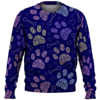 Dog Paw Sweater, Dog Sweater For Humans Christmas Sweater 3D Print Crewneck Men Women Sweater, Men Women 3D Print Sweater - Thegiftio UK
