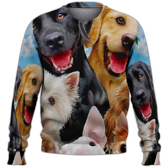 Dog Sweater, Dog Sweater For Humans Christmas Sweater 3D Print Crewneck Men Women Sweater, Men Women 3D Print Sweater - Thegiftio UK