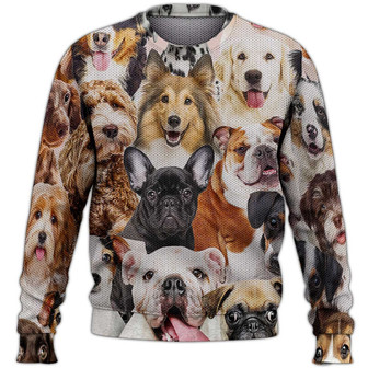 Dog Sweater, Dog Sweater For Humans Christmas Sweater 3D Print Crewneck Men Women Sweater, Men Women 3D Print Sweater - Thegiftio UK