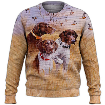 English Pointer Sweater, Dog Sweater For Humans Christmas Sweater 3D Print Crewneck Men Women Sweater, Men Women 3D Print Sweater - Thegiftio UK