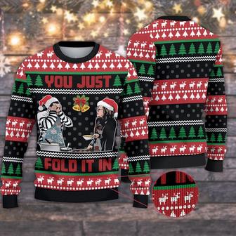 Fold in the Cheese Christmas Ugly Christmas Sweater, Schitt's Creek Christmas Sweater,Woolen Sweater,Wool Knit Sweater, Men Women 3D Print Sweater - Thegiftio UK
