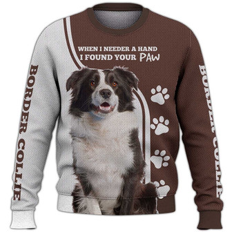 I Found Your Paw Sweater, Border Collie Sweater, Dog Sweater For Humans Christmas Sweater 3D Print Crewneck Men Women Sweater, Men Women 3D Print Sweater - Thegiftio UK