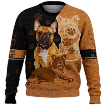 French Bulldog Sweater, Dog Sweater For Humans Christmas Sweater 3D Print Crewneck Men Women Sweater, Men Women 3D Print Sweater - Thegiftio UK