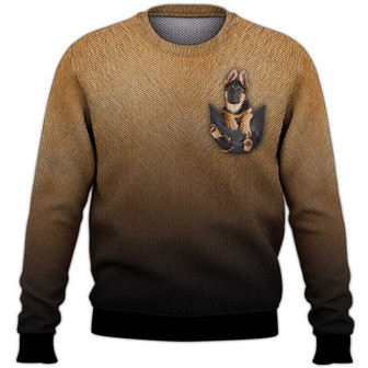 German Shepherd Sweater, Dog Sweater For Humans Christmas Sweater 3D Print Crewneck Men Women Sweater, Men Women 3D Print Sweater - Thegiftio UK