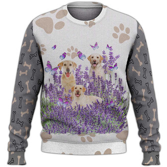 Golden Retriever Lover Sweater, Golden Retriever Sweater, Dog Sweater For Humans Christmas Sweater 3D Print Crewneck Men Women Sweater, Men Women 3D Print Sweater - Thegiftio UK