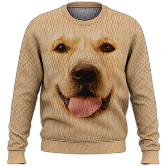 Golden Retriever Sweater, Dog Sweater For Humans Christmas Sweater 3D Print Crewneck Men Women Sweater, Men Women 3D Print Sweater - Thegiftio UK