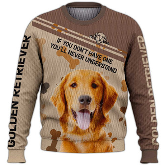 Golden Retriever Sweater, Dog Sweater For Humans Christmas Sweater 3D Print Crewneck Men Women Sweater, Men Women 3D Print Sweater - Thegiftio UK